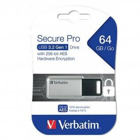 USB-minne Verbatim Secure Pro Svart Svart/Grå 64 GB