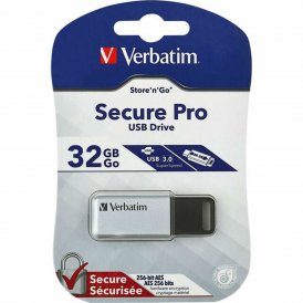 USB-minne Verbatim Secure Pro Silvrig Silver