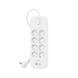 Belkin Förgreningslist 8 Tomas med Brytare SRB003VF2M (2 m) Vit Plast