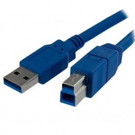 USB A till USB B Kabel Startech USB3SAB1M Blå