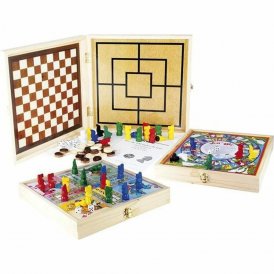 BigBuy Fun Sällskapsspel Wooden Box beige plast