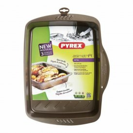 Pyrex Ugnsplåt Med Nonstick Beläggning Brun Svart Metall Stål