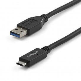 USB A till USB C Kabel Startech USB31AC1M Svart