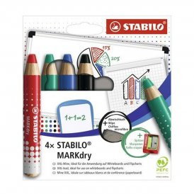 Stabilo Uppsättning av markörer Markdry 4 Delar Multicolour