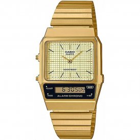 Casio Unisexklocka EDGY COLLECTION RETRO DIAL - guld (Ø 40 mm) Rostfritt stål