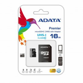 Micro-SD Minneskort med Adapter Adata CLASS10 16 GB