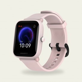 Amazfit Smartklocka Bip U Pro 1, 43" GPS Bluetooth Svart rosa Gummi
