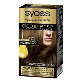 Syoss Permanent färg Olio Intense Karamellfärgat Kastanjebrun Nº 5, 86 Platinablont 5. 86-Castano Caramelo