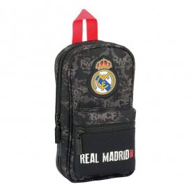 Ryggsekk pennal Real Madrid C.F. Svart Sporty 33 Deler 12 x 23 x 5 cm