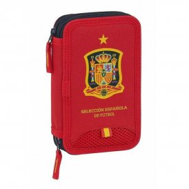 Real Federación Española de Fútbol Real Federación Española de Fútbol Dubbelt pennfodral RFEF M854 Röd 12. 5 x 19. 4 cm (28 Dela