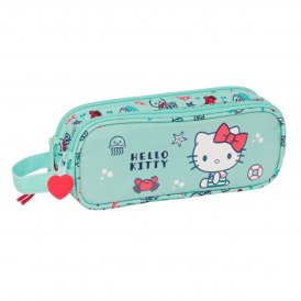 Hello Kitty Dubbel bär-allt Sea lovers Turkos 21 x 8 6 cm Polyester