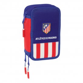 Atlético Madrid Trippel pennfodral Blå Vit Röd 12, 5 x 19, 5, cm 37 Delar Polyester