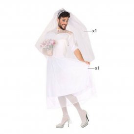 Maskeraddräkt vuxna (2 pcs) Brud Bröllopsklänning