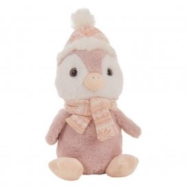 BigBuy Outdoor Mjukisleksak rosa Pingvin (28 cm) polyester
