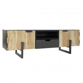 TV-möbler DKD Home Decor Svart Metall Akaciaträ (165 x 40 x 50 cm)