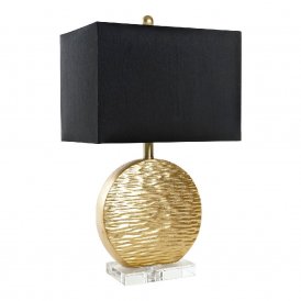 Bureaulamp DKD Home Decor Zwart Polyester Acryl Hars Gouden (36 x 24 x 62 cm)