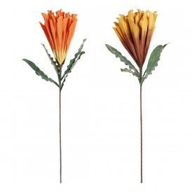 Dekorative blomster DKD Home Decor Gul Oransje EVA (etylvynilacetat) (2 pcs)