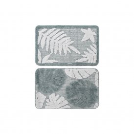 Teppich DKD Home Decor Weiß grün Polyester Bettlaken (2 pcs) (70 x 70 x 45 cm)
