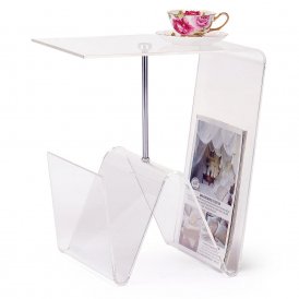 Tidningsbord DKD Home Decor Metall Transparent Akryl (40 x 30 x 44 cm)