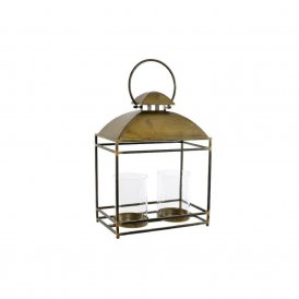 Ljusstakar DKD Home Decor 37 x 19,5 x 60 cm Glas Gyllene Metall Loft