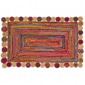 Teppich DKD Home Decor Baumwolle Bunt Jute (160 x 230 x 1 cm)