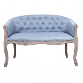 Sofa DKD Home Decor Blauw Polyester Rubberwood (107 x 61 x 71 cm)