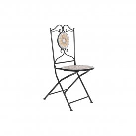 Kerti szék DKD Home Decor Keramik Svart Multicolour Smide (42 x 50 x 90 cm)