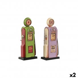 Home ESPRIT Prydnadsfigur Magenta Pistage Vintage gasolinera 7 x 4 17 cm (2 antal) Metall