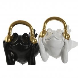 Home ESPRIT Prydnadsfigur (2 antal) Svart Plast