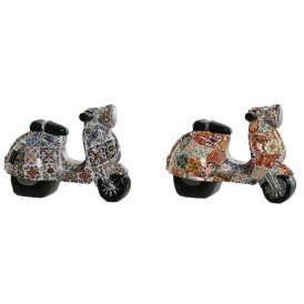 Home ESPRIT Prydnadsfigur Multicolour Medelhavs scooter 14 x 8 11 cm (2 antal)