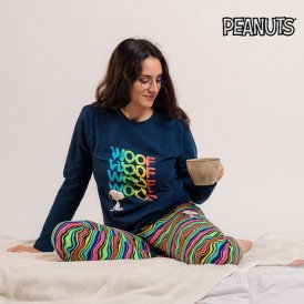 Pyjamas Snoopy Kvinna Blå (Vuxna)