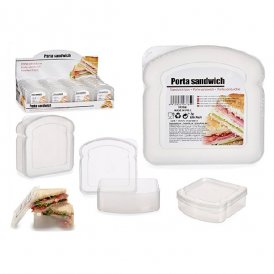 Lunchlåda Sandwich Transparent Plast (12 x 4 x 12 cm)