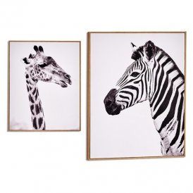 Bild Zebra - Giraffe Braun Spanplatte