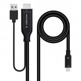 NANOCABLE USB-C till HDMI Kabel Svart 1, 8 m Polyester