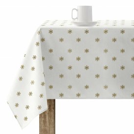 Fläckresistent bordsduk i harts Belum Snowflakes Gold Multicolour 250 x 150 cm