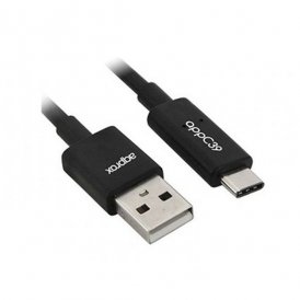 USB A 2.0 till USB C Kabel APPROX APPC40 1 m Svart