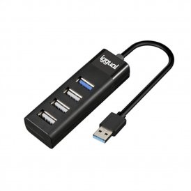 USB HUB 4 Portar iggual IGG317686 Svart