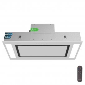 Cecotec Integrerad Konventionell Fläktkåpa Bolero Flux TIR 908000 Vit Glas 90cm A++