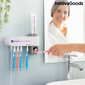 UV-tannbørsterilisator med stativ og tannkremdispenser Smiluv InnovaGoods