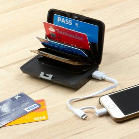 RFID-blockerande korthållare med powerbank Sbanket InnovaGoods