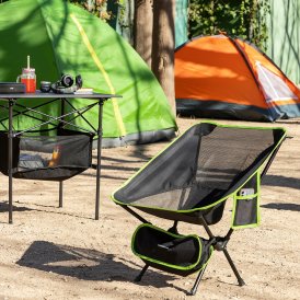 InnovaGoods Hopfällbar campingstol Folstul Svart Polyester