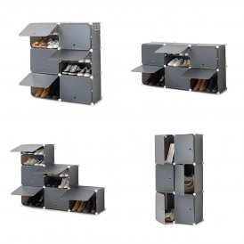 InnovaGoods Bärbar modulär skohylla Grå (Renoverade A) Plast