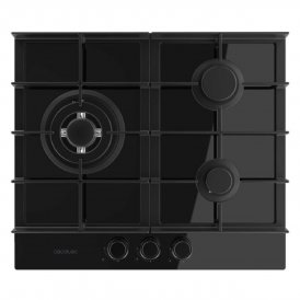 Cecotec Gashäll Bolero Squad G 3400F, 3 brännare, 6200W, svart glas, gjutjärn
