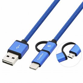 USB-kabel till mikro-USB och USB C CoolBox COO-CAB-U2MC-BL