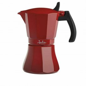JATA Italiensk Kaffepanna Cafetera de inducción röd vulcano Röd Aluminium 12 Csészék (1 antal)