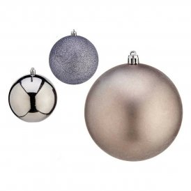 Weihnachtsbaumkugeln Ø 10 cm 6 Stück Silberfarben Kunststoff