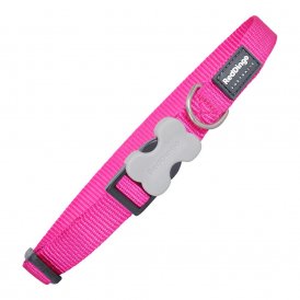 Hundhalsband röd Dingo Slät Fuchsia 24-37 cm