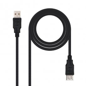USB 2.0-kabel NANOCABLE 10.01.0202-BK 1 m Svart Beige