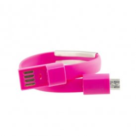Micro USB armbåndskabel Contact 23 cm Rosa