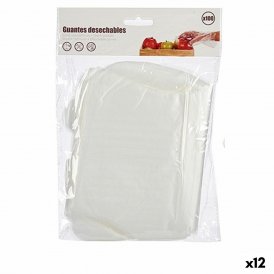 BigBuy Home Engångshandskar Set (12 antal) Transparent Plast